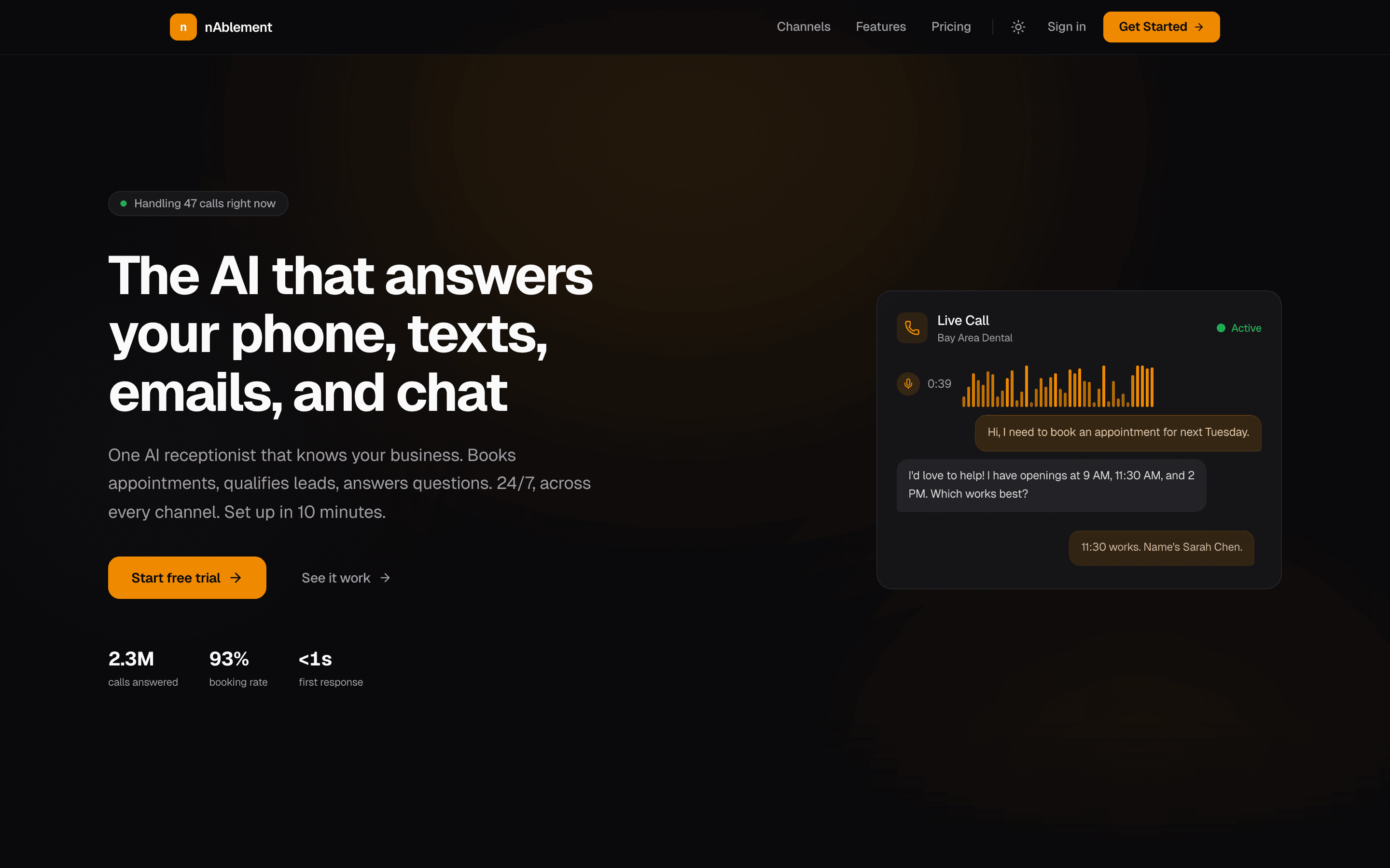 Voice Agents live call dashboard