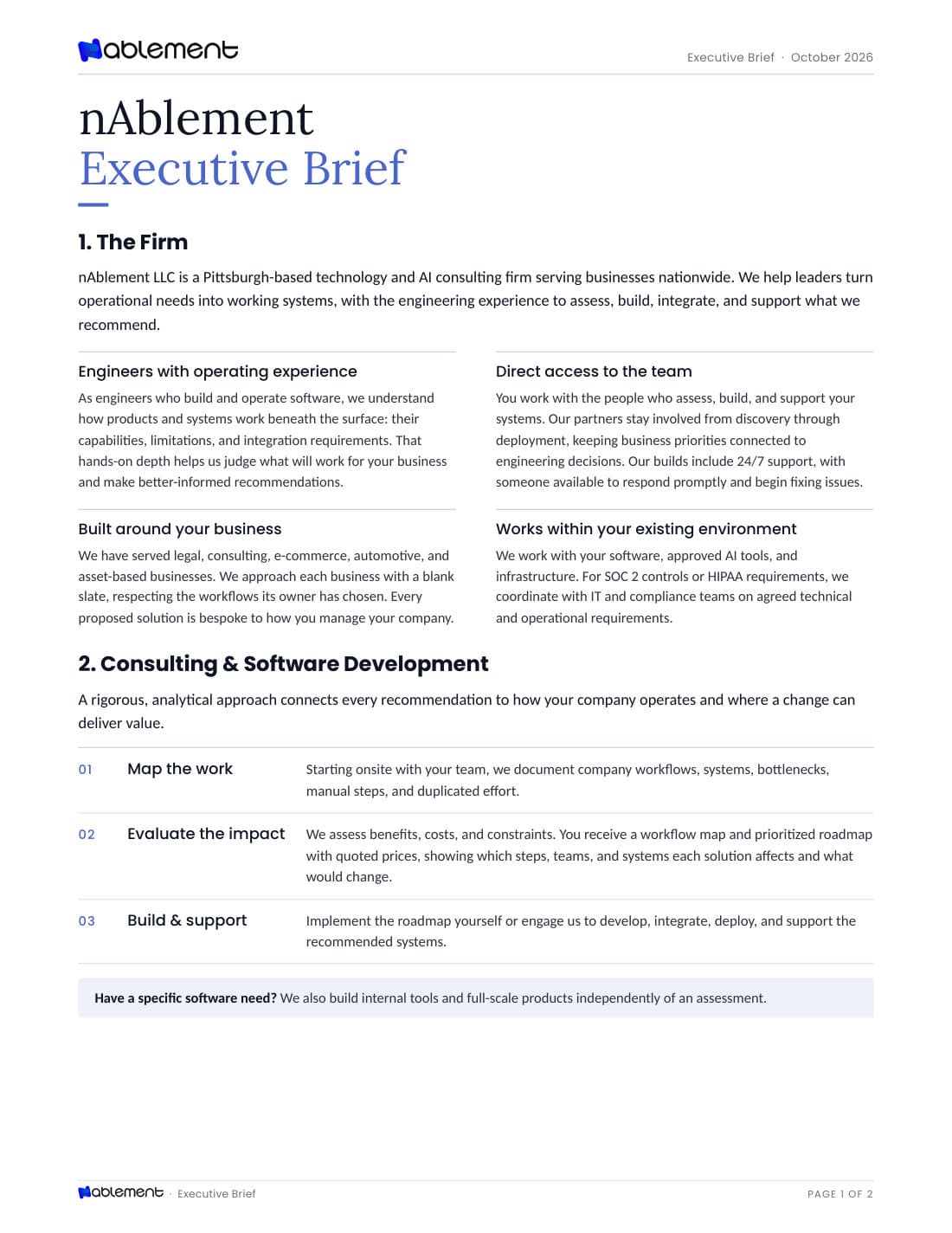 Page 1 of the nAblement Executive Brief