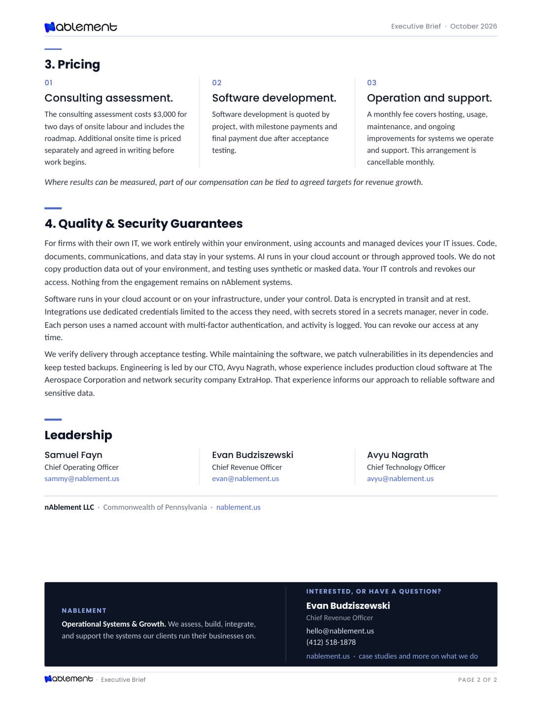 Page 2 of the nAblement Executive Brief