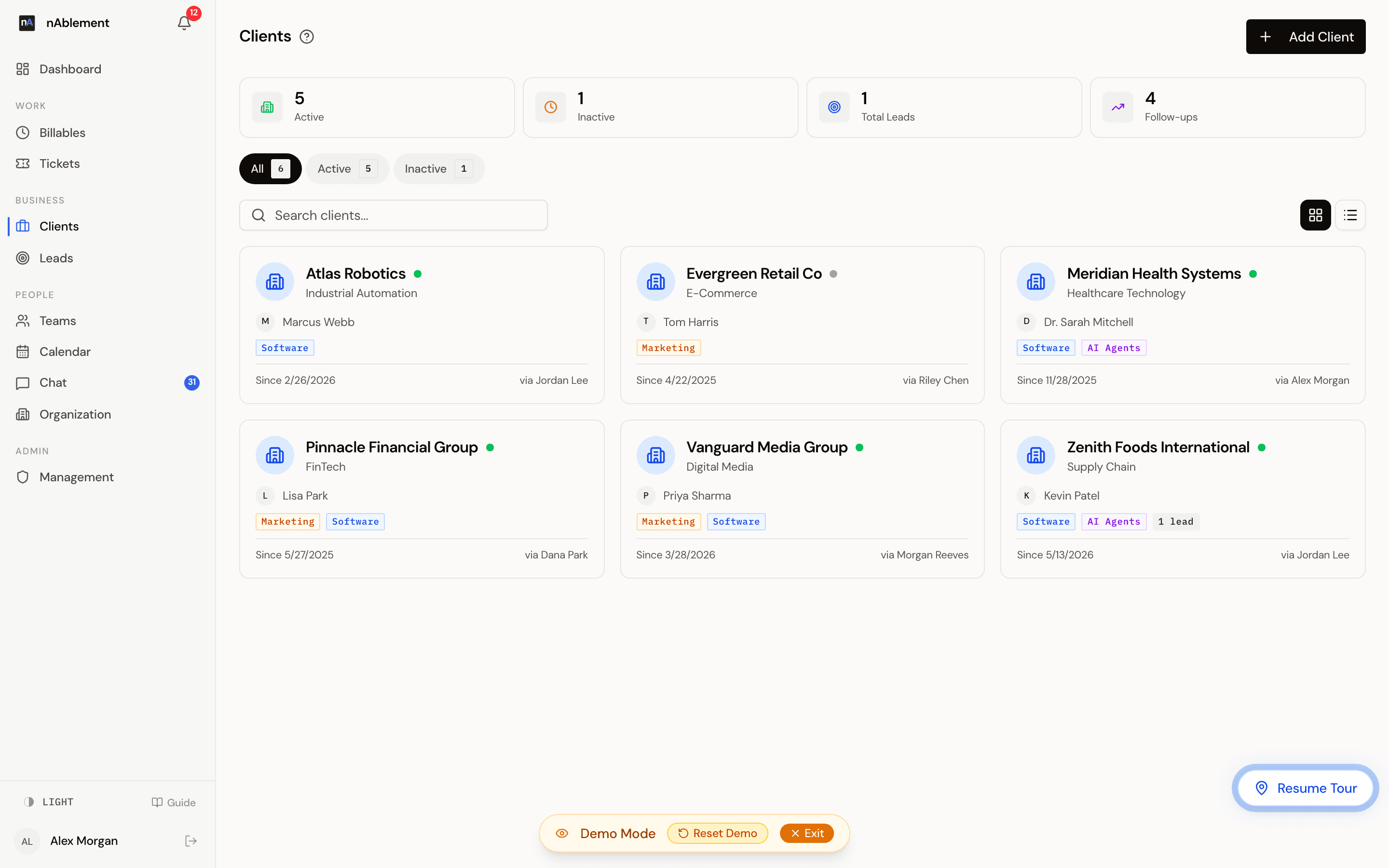 nAblement Portal client directory
