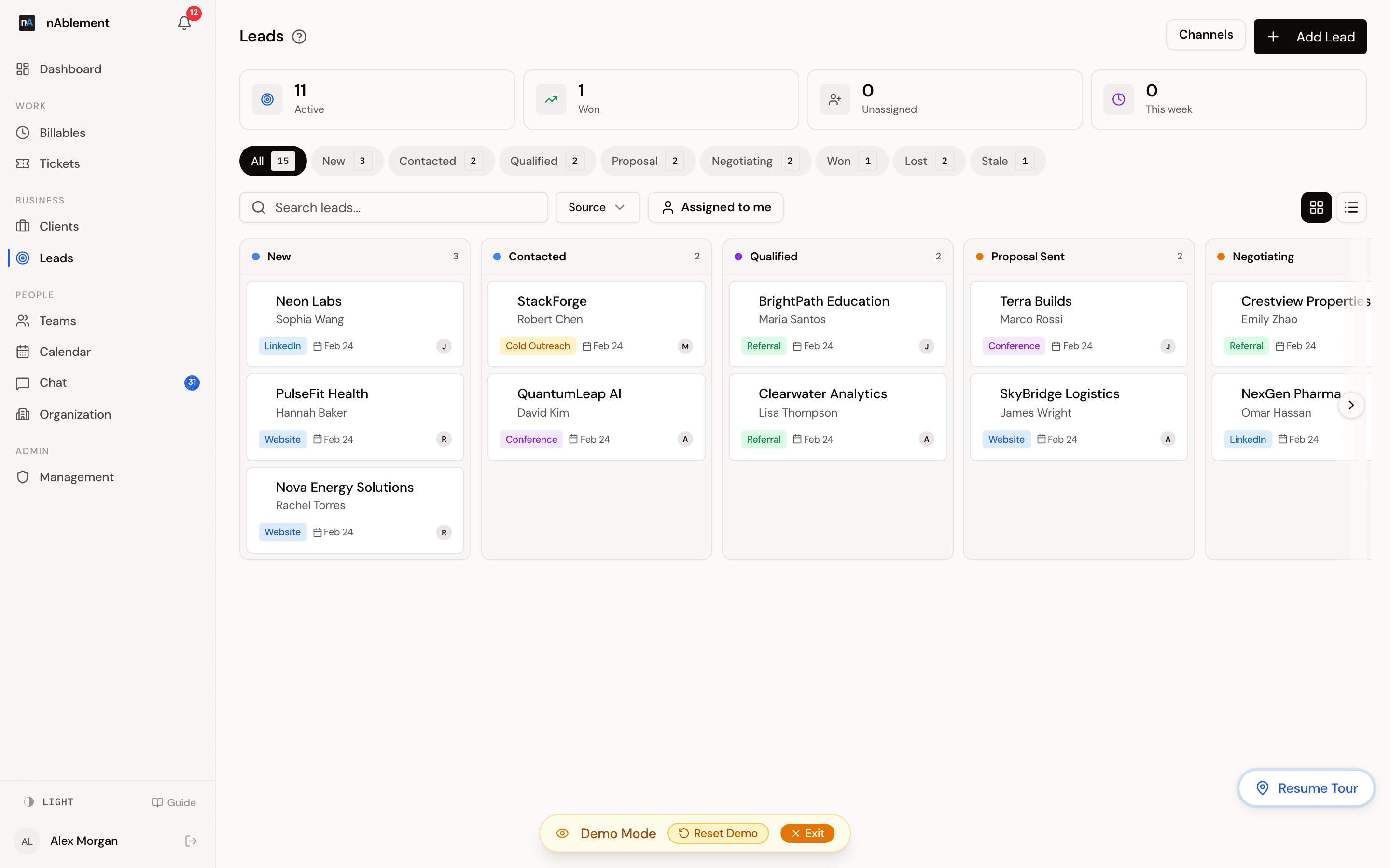 nAblement Portal leads pipeline